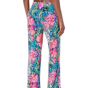 Lilly Pulitzer PJ Knit Long Straight Lounge/Pajama Pants Multi Festive Fantasy